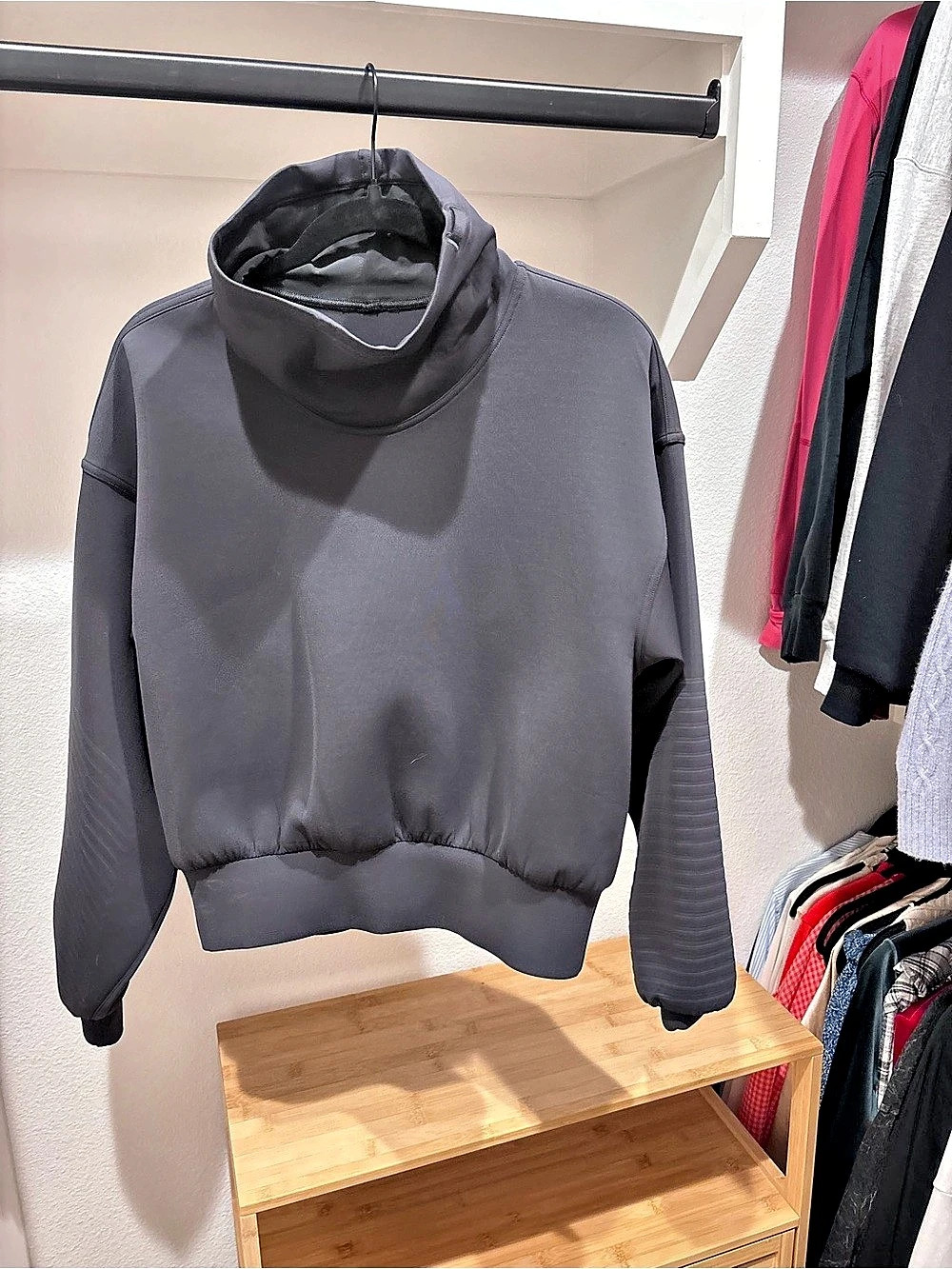 Lululemon Ribbed Funnel Neck Pullover Gray